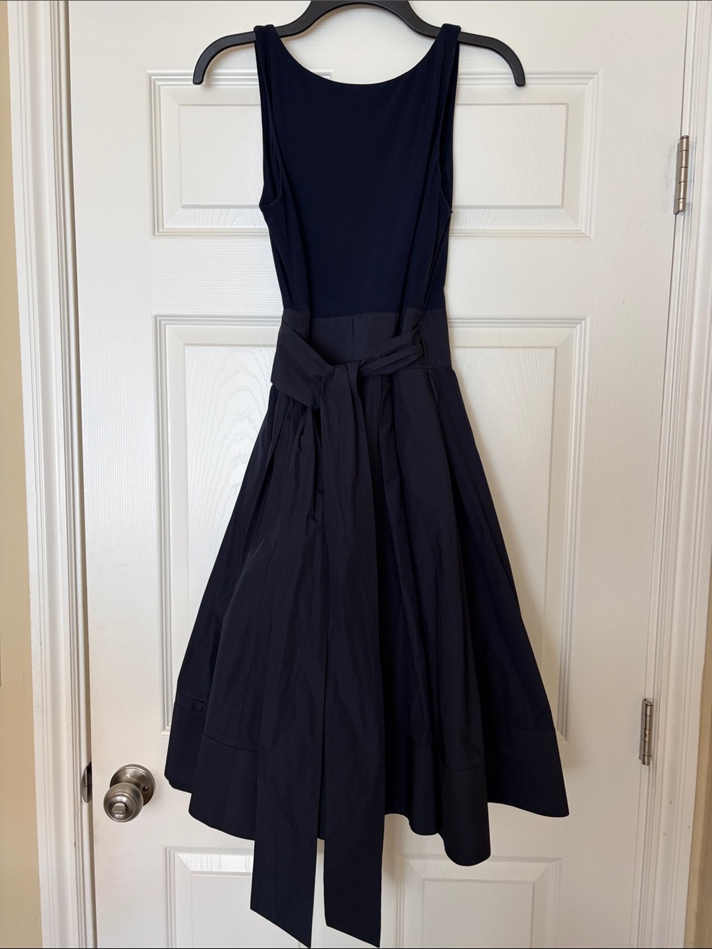 Women’s Ralph Lauren Navy Fit-and-Flare Dress with Waist Tie size 8
